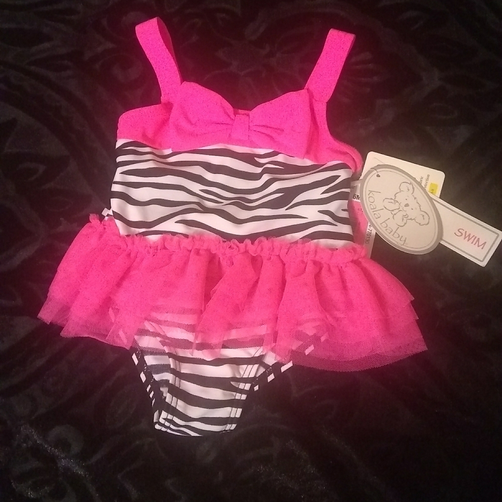 NWT💥 Zebra print hot pink tutu swimsuit